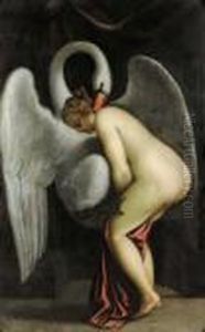 Leda E Il Cigno by Luca Cambiaso