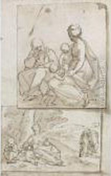 Composition With Two Trompe-l'oeil Drawings - view 1