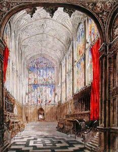 Interior of Kings College Chapel by Joseph Murray Ince