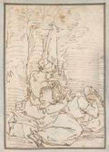 Samson Et Dalila Plume by Luca Cambiaso