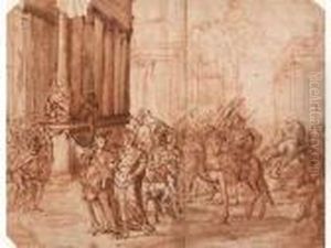 Les Offrandes Au Vainqueur by Luca Cambiaso