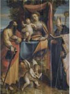 A 'sacra Conversazione': The 
Madonna And Child With Saints Paul And Augustine, A Putto Reading At 
Their Feet