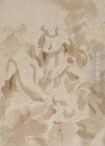The Virgin And Child And A Male Saint In Glory