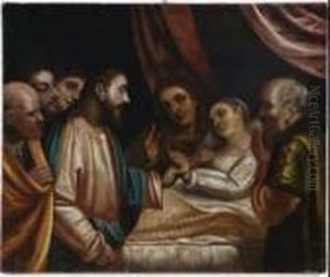 'cristo Che Resuscita La Figlia Di Jairo', 1570-1575 by Luca Cambiaso