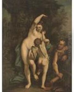 Venus And Cupid With A Satyr