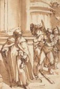 Saint Antoine Poursuivit Par Les Demons by Luca Cambiaso