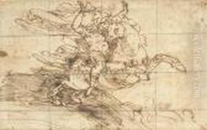 Marcus Curtius Leaping Into The Chasm