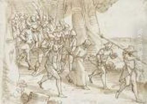 Christ On The Way To Calvary by Luca Cambiaso