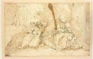 Rest On The Flight Into Egypt by Luca Cambiaso