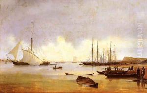 Fishing Vessels off a Jetty, believed to be Costroma (Russia)