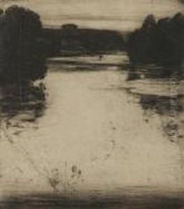 Afterglow On The Findhorn by David Young Cameron