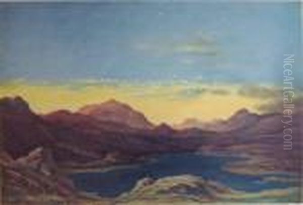 'highland Scene', Lithograph, 32cm X 46cm, Signed In Pencil And In Stone, Framed - view 1