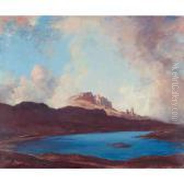 The Storr Mountain Gale Over The Isle Of Skye by David Young Cameron