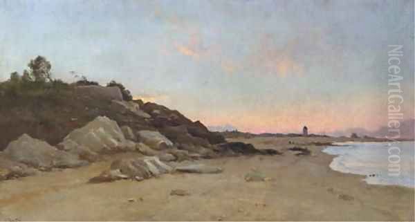 A stretch of coastline at dusk - view 1