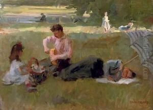 Picnic in the Bois de Boulogne, Paris by Isaac Lazarus Israels