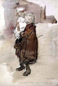 Girl and Child by Isaac Lazarus Israels