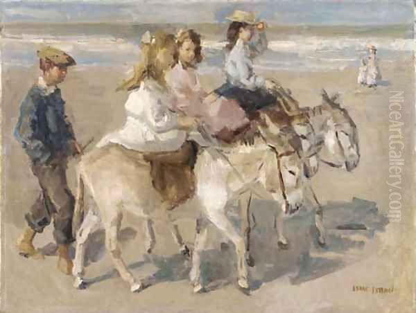 Ezeltje rijden a donkey-ride on the beach - view 1