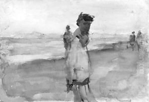 Elegant ladies on the beach of Viareggio by Isaac Lazarus Israels