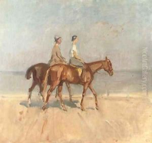 An afternoon ride on Scheveningen beach by Isaac Lazarus Israels