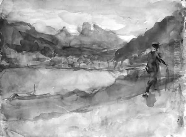 An alpine stroll by a mountain lake near Bern, Switzerland - view 1