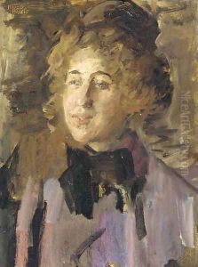 Dame in violet a lady in violet by Isaac Lazarus Israels