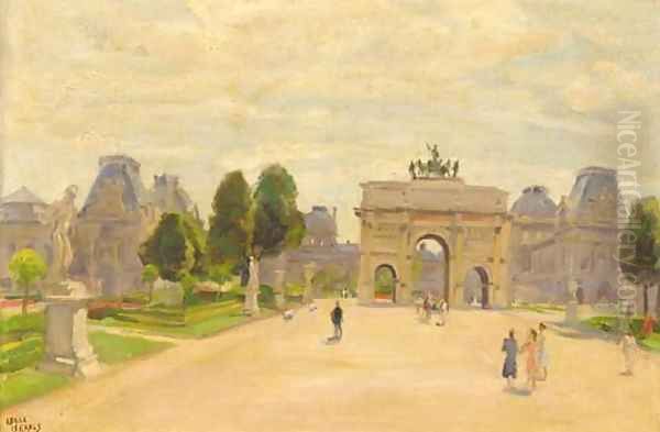 Devant le Louvre, Jardin des Tuilleries, Paris - view 1