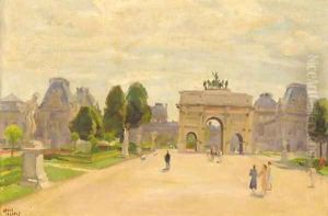 Devant le Louvre, Jardin des Tuilleries, Paris by Isaac Lazarus Israels