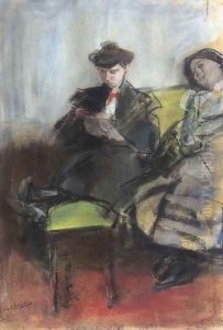 Interieur met twee dames Interieur met twee dames