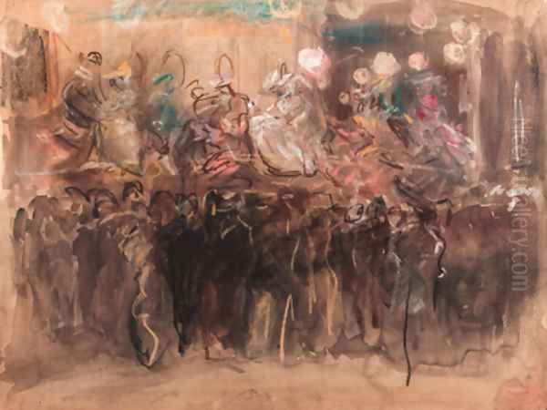 A Paris fair with dancers on stage - view 1
