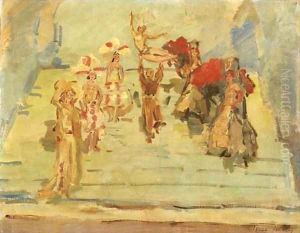 A revue-dance at the Scala theatre, The Hague by Isaac Lazarus Israels