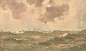 A steamship at sea by William Ayerst Ingram