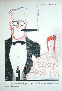 Caricature of Franco American relations by Paul Iribe