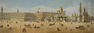 The Great Kremlin Palace and the Cathedrals of the Annunciation and of the Archangel by Dmitri Indieitzeff