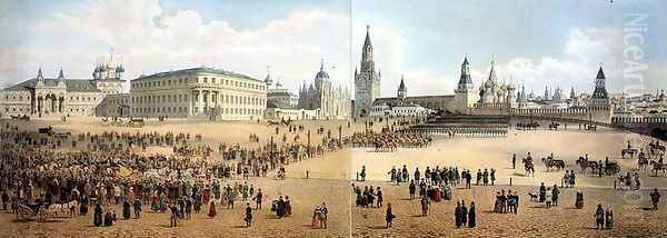 The Nikolaievsky Palace and St Basils Cathedral viewed from the Kremlin - view 1