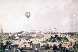 A hot air balloon over Fancy Fair Princess Park Liverpool