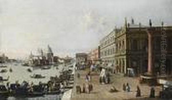 The Molo, Venice, Looking West Towards The Punta Della Dogana - view 1