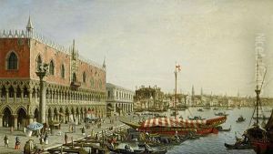 The Riva Degli Schiavoni With The Palazzo Ducale, Venice by (Giovanni Antonio Canal) Canaletto