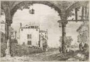 Caprice Architectural A Travers Un Portique by (Giovanni Antonio Canal) Canaletto