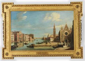 The Grand Canal, Looking East From The Carita Towards Thebacino by (Giovanni Antonio Canal) Canaletto