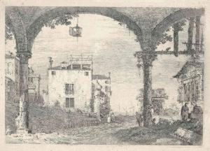 The Portico With The Lantern by (Giovanni Antonio Canal) Canaletto