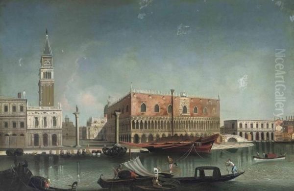 The Bacino Di San Marco, Venice,
Looking East, With The Zecca, Thelibreria, The Piazzetta Of Saint Mark
And The Ducal Palace - view 1
