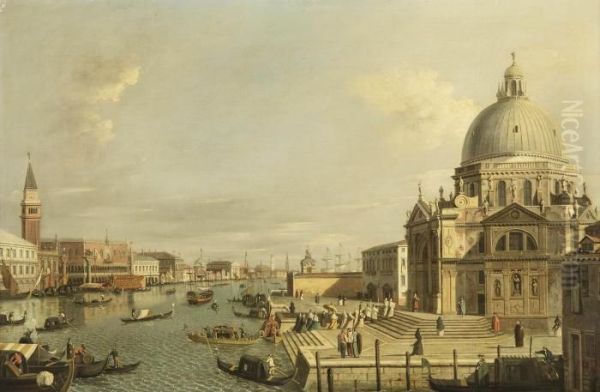 The Grand Canal, Venice, With A Procession Entering The Santa Mariadella Salute - view 1