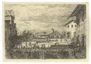 The Terrace by (Giovanni Antonio Canal) Canaletto