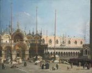 The Piazza San Marco, Venice by (Giovanni Antonio Canal) Canaletto