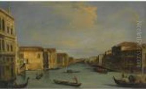Venice, A View Of The Grand 
Canal Looking North-east From The Palazzo Balbi To The Rialto Bridge by (Giovanni Antonio Canal) Canaletto