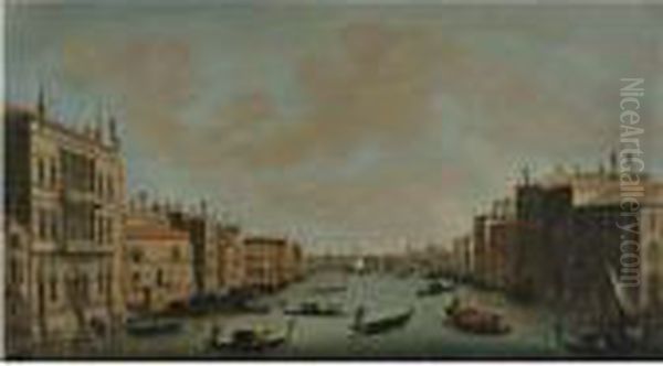Venice, A View Of The Grand 
Canal Looking North-east From The Palazzo Balbi Towards The Rialto 
Bridge - view 1