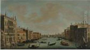 Venice, A View Of The Grand 
Canal Looking North-east From The Palazzo Balbi Towards The Rialto 
Bridge by (Giovanni Antonio Canal) Canaletto