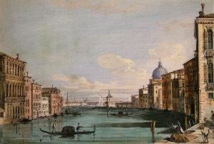 Venice, The Grand Canal Lookingtowards Santa Maria Salute And Venice by (Giovanni Antonio Canal) Canaletto