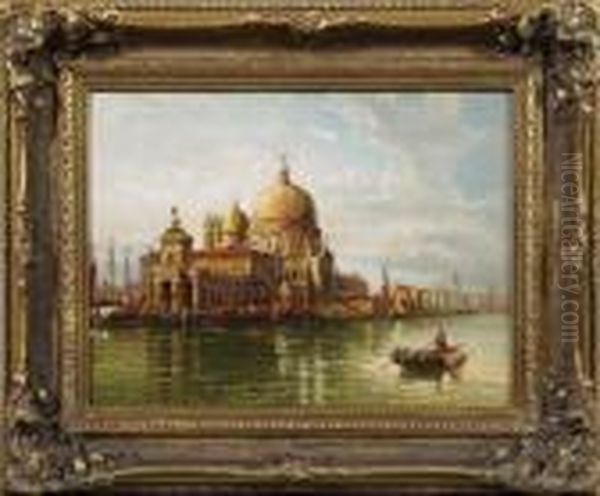 "venetian Canal Scene With A View Of Santa Maria Della Salute" - view 1