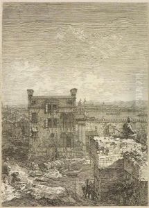 Das Haus Mit Dem Peristyl. by (Giovanni Antonio Canal) Canaletto